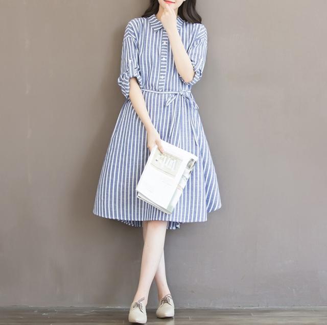 大きいサイズ ワンピース ストライプ 可愛い リボン 着やせ 体型カバー シャツ カジュアル プチプラ トレンド 送料無料の通販はau Pay マーケット プロリア