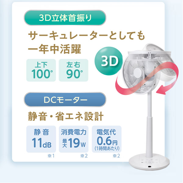 ゼンケンDCファン2 ZNKENDCFAN2 扇風機＆サーキュレーター〔ZEF-DC2〕【ゼンケン】【送料無料】【直送につき代引・同梱不可】□_6