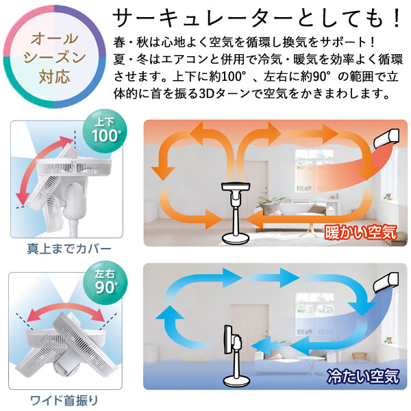 ゼンケンDCファン2 ZNKENDCFAN2 扇風機＆サーキュレーター〔ZEF-DC2〕【ゼンケン】【送料無料】【直送につき代引・同梱不可】□_7