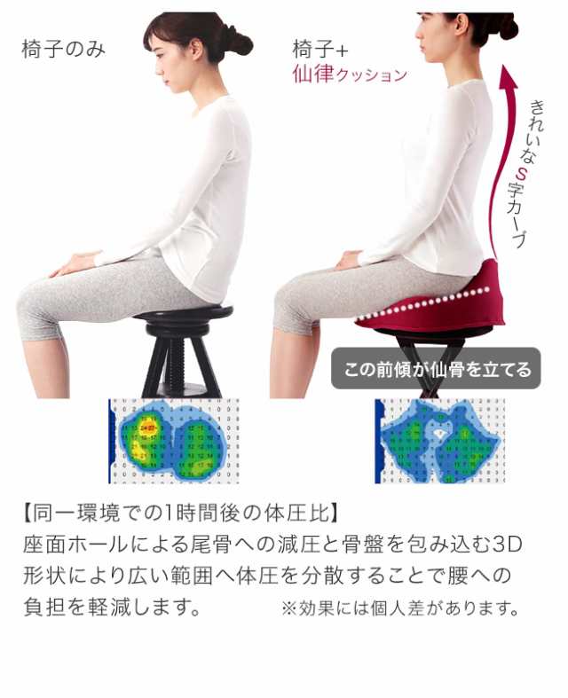 仙骨サポート座布団　クッション　イス　姿勢矯正