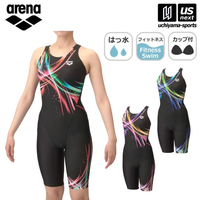 アリーナ 水泳 レディース フィットネス水着 フィットネスワンピーススパッツ ぴったりパッド 2025年春夏モデル 沖縄配送不可 [M便 1/1][自社]