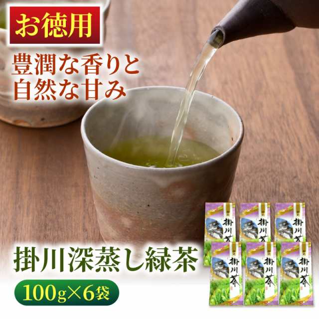 お徳用 掛川深蒸し緑茶（紫）100g×6袋 緑茶 お茶 静岡 静岡茶 掛川茶