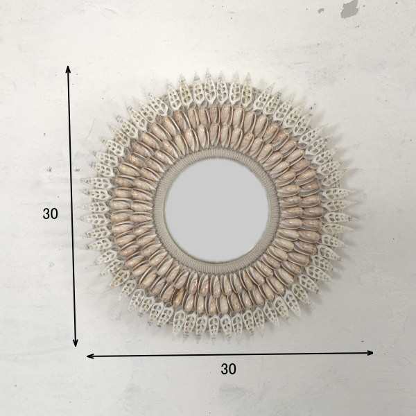バリ雑貨 鏡 壁掛け おしゃれ ウォールミラー アジアン シェル 雑貨 バリ 丸 Zf 19の通販はau Pay マーケット ランドマーク