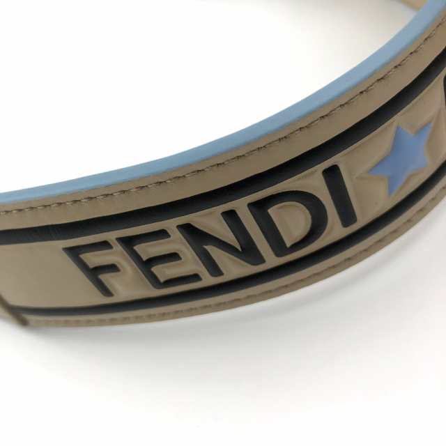 フェンディ ショルダーストラップ ストラップユー ROMA ロゴ レザー ベージュ レディース FENDI 【PD2】