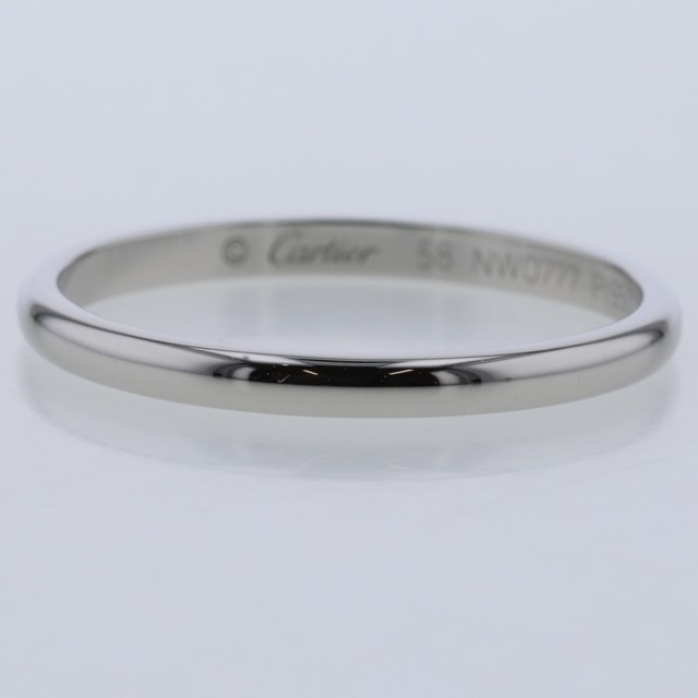 カルティエ CARTIER 1895 ウェディング リング 指輪 #48 8号 2mm Pt950プラチナ B4078000/B4078048 / 290096【BJ】