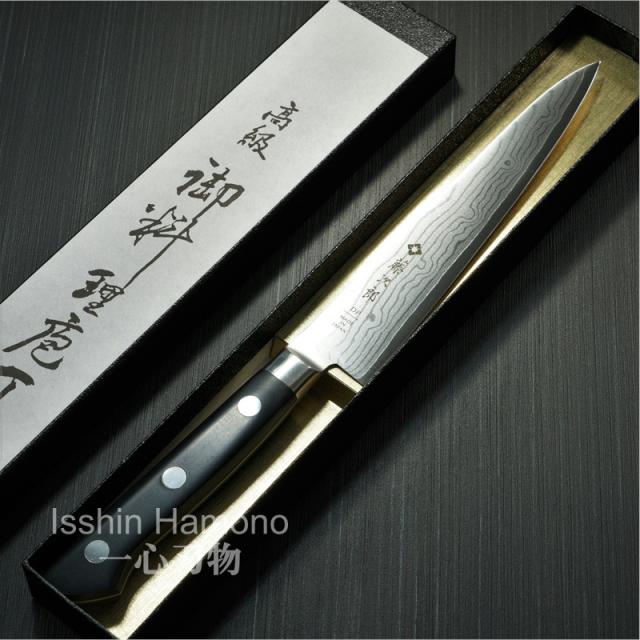 驚異の切れ味 日本製 鋭い切れ味永続き ペティナイフ150ｍｍ サビに強い ダマスカス包丁 V金10号 コバルト合金鋼 ステンレス 口金付の通販はau Pay マーケット 一心刃物