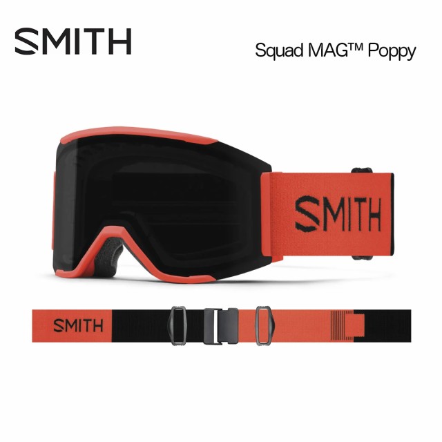 スミス スノーゴーグル スカッド マグ Squad MAG Poppy SMITH 交換レンズ クロマポップレンズ
