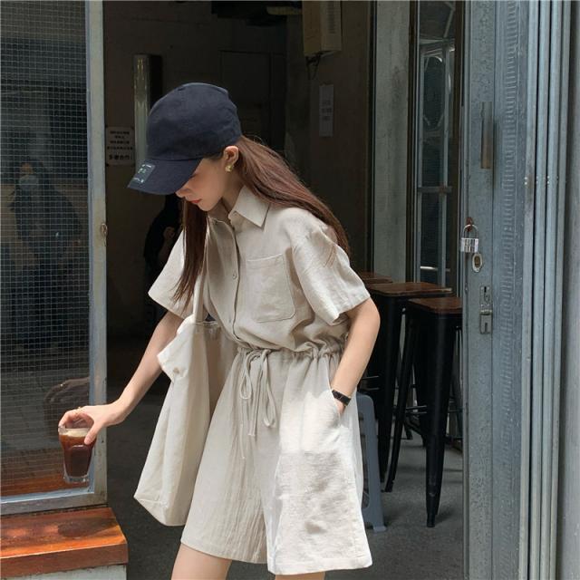 オールインワン ショートパンツ つなぎ ゆったり ナチュラル リラックス カジュアル 大人可愛い 韓国ファッションの通販はau Pay マーケット S Tworks