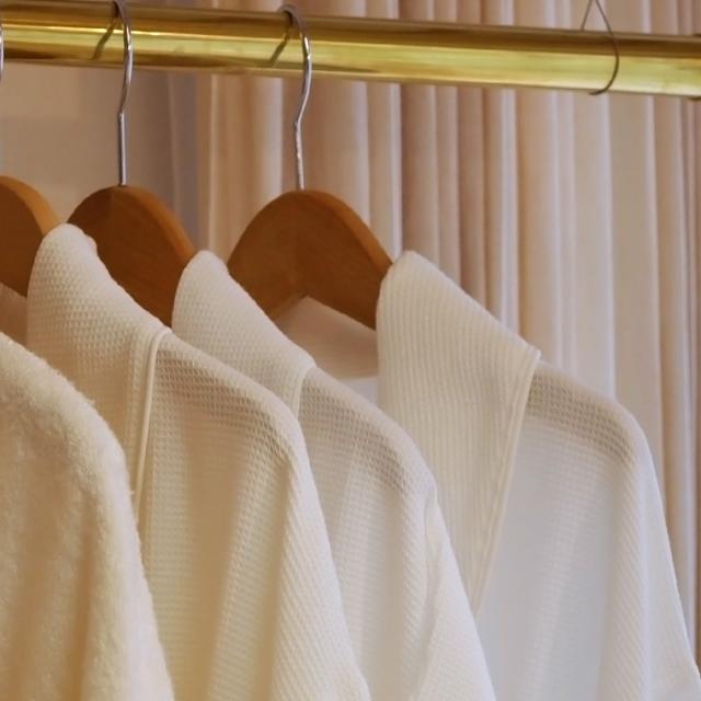 【送料無料】バスローブ ショート丈ホームウェア ミニワッフルキモノローブ（Mサイズ）／ファイバーアートステューディオ ワンオペ レディース タオル地