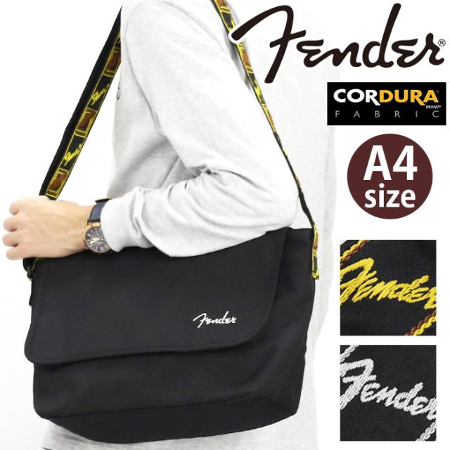 ショルダーバッグ フェンダー Fender ギター メンズ フラップ Lサイズ 肩掛け 斜め掛け A4 丈夫 シンプル カジュアル ロゴ 大人 メンズ 男性