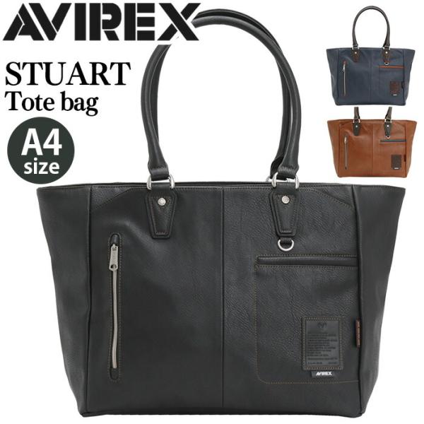 アビレックス AVIREX トートバッグ 手提げ レディース メンズ 男女兼用 タブレット収納 キャリーオン 通学 通勤 おしゃれ ブラック A4 STUART AX5009