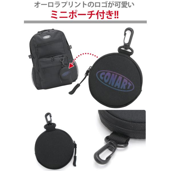 コナート CONART リュック メンズ レディース 大容量 リュックサック 2層式リュック ブラック バックパック スクール バッグ A4 B4 30L 男女兼用_9