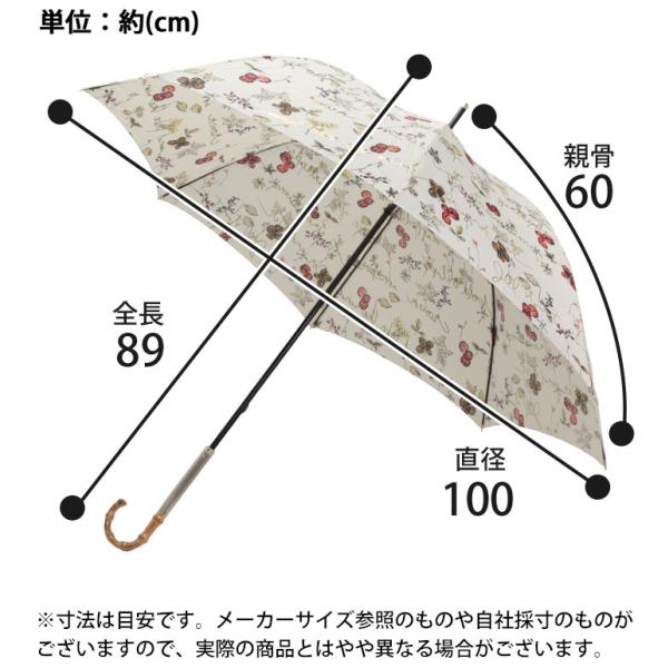長傘 レディース 女性 JILL STUART ジル スチュアート ボタニカルプリント 花柄 雨傘 耐風 丈夫 頑丈 梅雨 雨具 60cm 通勤 撥水 8本骨 11031 プレゼント 母の日_5