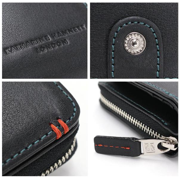 キャサリンハムネット ロンドン 二つ折財布 KATHARINE HAMNETT LONDON ラウンドファスナー ウォレット 小銭入れ メンズ レディース