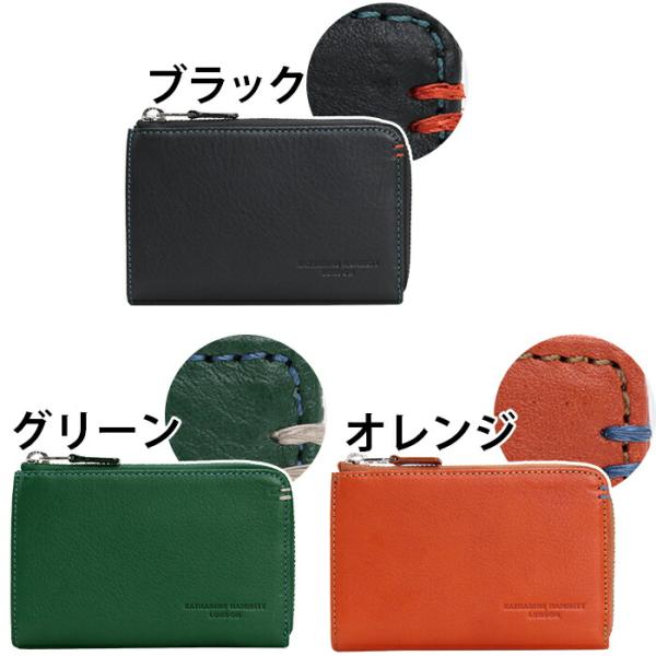 キャサリンハムネット ロンドン 二つ折財布 KATHARINE HAMNETT LONDON ミドル L字ファスナー ウォレット 小銭入れ メンズ レディース_1