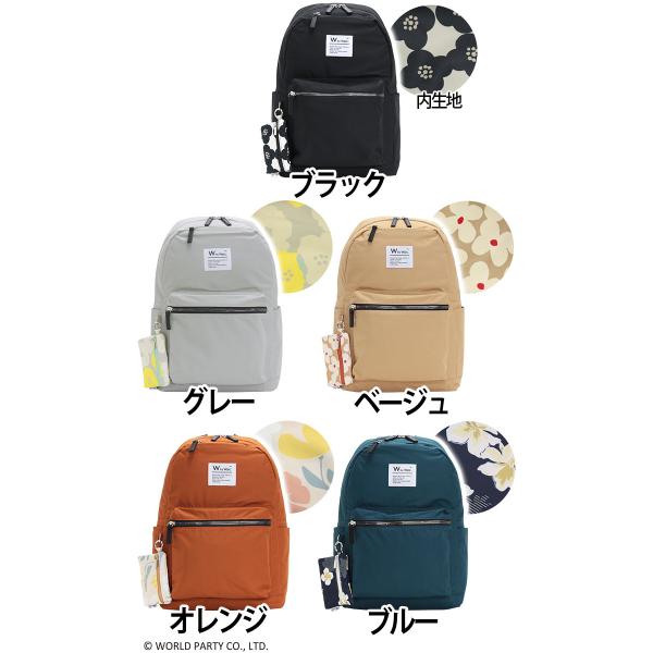 Wpc. Patterns ワールドパーティー リュック リュックサック デイパック バックパック レディース ポーチ付き 撥水 軽量 花柄 A4 17L Petale ペタル 31027_1