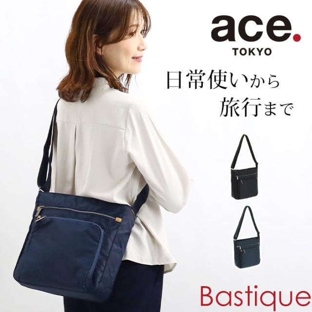ショルダーバッグ エース トーキョー レーベル ace. TOKYO LABEL レディース 女性 男性 メンズ 男女兼用 B5 8L 学校 普段使い 旅行 通学 通勤 軽量 コンパクト タテ型 スリム キャリーオン シンプル おしゃれ バスティーク2 62565