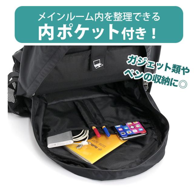 リュックサック BEN DAVIS ベンデイビス リュック デイパック バックパック PC対応 タブレット キャリーオン 撥水 A4 B4 大容量 約33L レディース メンズ 通学 通勤 お出かけ 旅行 出張 シンプル 無地 ブラック 黒 30リットル以上 LIGHT WEIGHT DAYPACK BDW-8435_5