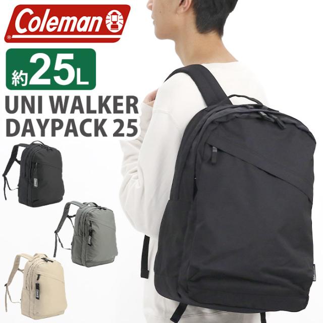 Coleman コールマン リュック 2026 春夏 新作 【認定販売店】 ユニウォーカーデイパック25 リュックサック 通学 通勤 デイパック メンズ レディース バッグ かばん 人気 PC タブレット 軽量 防災 1泊 学生 A4 B4 25L 黒リュック アウトドア ブラック UNI WALKER DAYPACK 25
