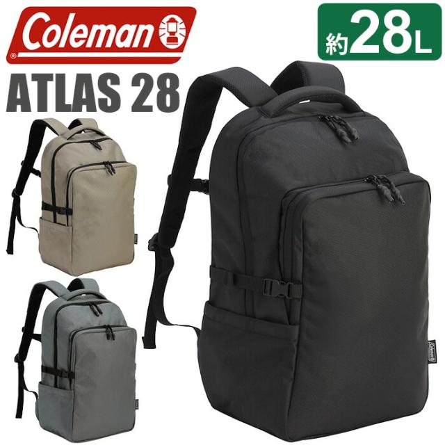 Coleman コールマン リュック 2026 春夏 新作 【認定販売店】 正規品 ATLAS 28 バックパック リュックサック スクエアリュック メンズ レディース 男女兼用 通勤 通学 アウトドア バッグ カバン PC収納 タブレット ブラック 黒 A4 B4 28L 高校生 学生 アトラス 28 6,415円