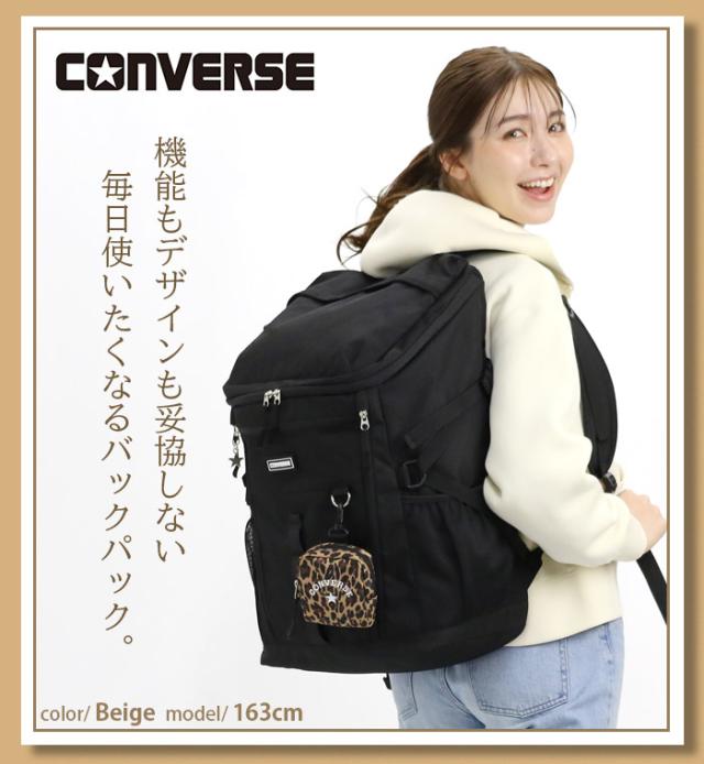 コンバース CONVERSE リュックサック スクエア ボックスリュック バックパック デイパック リュック ポーチ付き A4 B4 33L 大容量 大きめ PC収納 パソコン レディース 通勤 通学 シンプル ロゴ ワンポイント マザーズバッグ 人気 CV RUBBER PATCH BOX BACKPACK 81640100_16
