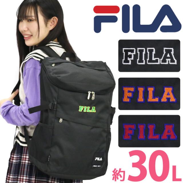 フィラ リュック FILA レディース メンズ ユニセックス リュックサック バックパック デイパック 通勤 通学 中学生 高校生 学生 アウトドア 黒リュック バッグ カバン 部活 旅行 カジュアル スポーツ スクール PC タブレット ブラック A4 B4 30L 7804
