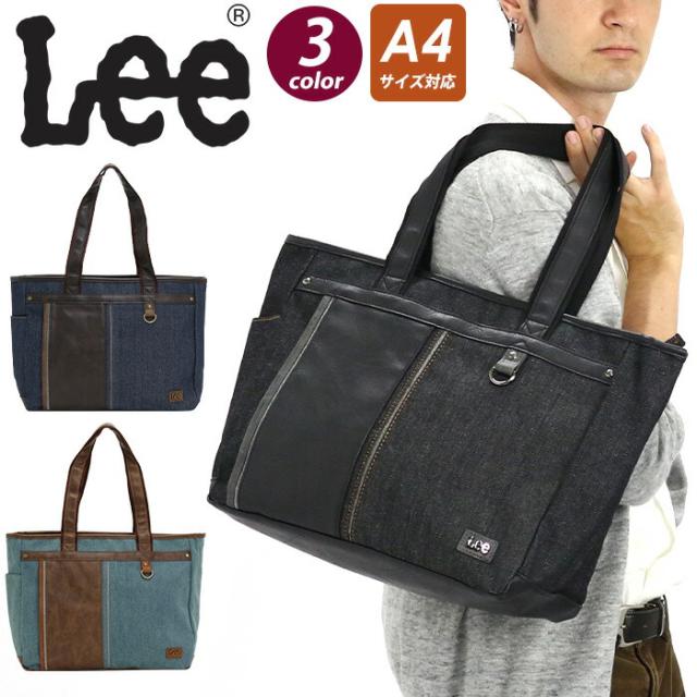 リー トートバッグ Lee メンズ トート バッグ 通勤 通学 通勤用 通学用 肩掛けバッグ 手持ち 手持ちバッグ 手持ちカバン かばん デニム生地 デニム風 中学生 高校生 大学生 学生 大人 カジュアル おしゃれ 休日 散歩 タブレット 収納 A4 ブラック 黒 320-03268