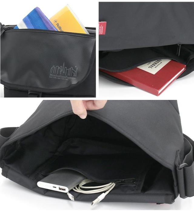 ManhattanPortage マンハッタンポーテージ ショルダーバッグ メッセンジャーバッグ メンズ レディース ショルダー フラップ バッグ カバン ブラック 黒 ユニセックス アウトドア 旅行 サブバッグ 通勤 シンプル カジュアル 斜め掛け 斜め掛けバッグ A5 MP1605JRFZPDHPWP_4