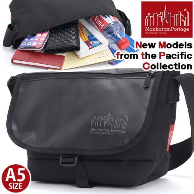 ManhattanPortage マンハッタンポーテージ ショルダーバッグ メッセンジャーバッグ メンズ レディース ショルダー フラップ バッグ カバン ブラック 黒 ユニセックス アウトドア 旅行 サブバッグ 通勤 シンプル カジュアル 斜め掛け 斜め掛けバッグ A5 MP1605JRFZPDHPWP