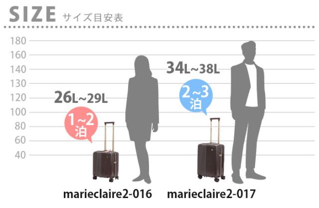 マリクレール marie claire スーツケース レディース キャリーバッグ ハードケース 機内持ち込み 国際線 国内線 ハード 修学旅行 バッグ キャリーケース ジッパーキャリー キャリー 26L 29L 旅行バッグ 8輪 TSAロック 出張 16インチ 240-6000_11