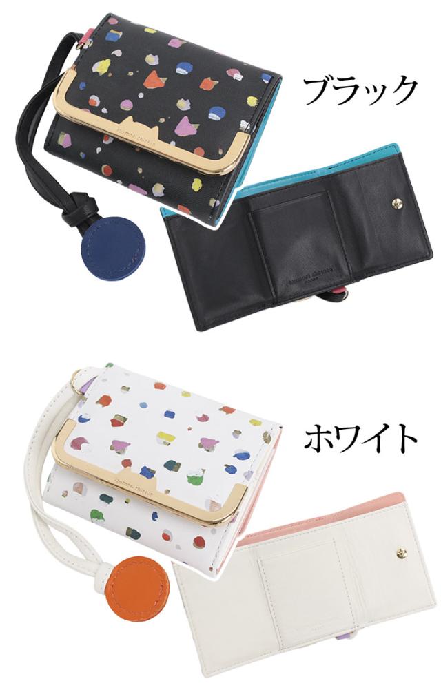ツモリチサト tsumori chisato CARRY 財布 三つ折財布 正規品 レディース ミニ財布 3つ折り財布 折財布 お財布 ウォレット コンパクトウォレット コンパクト 黒 カード収納 小銭入れ 札入れ ドット ねこ かわいい おしゃれ キレイめ 女子 大人 上品 【CPT】 57930_1
