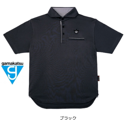 (セール) がまかつ ポロシャツ クラウンエディション・ロング丈 GM-3636 ブラック Lサイズ