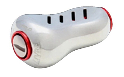 メガテック リブレ 5444 FPRE-2 ノブ単体フィーノプラス 2個入 シルバー＋レッド / ハンドルノブ / 釣具