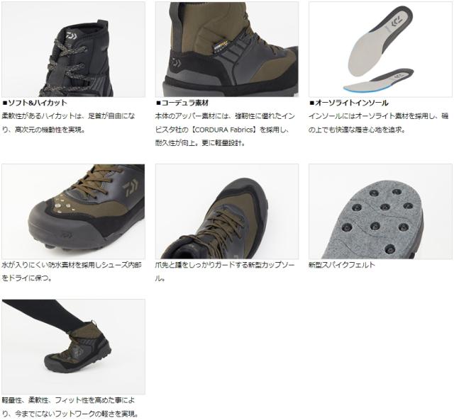 ダイワ フィッシングシューズ (スパイクフェルト) DS-2680-H