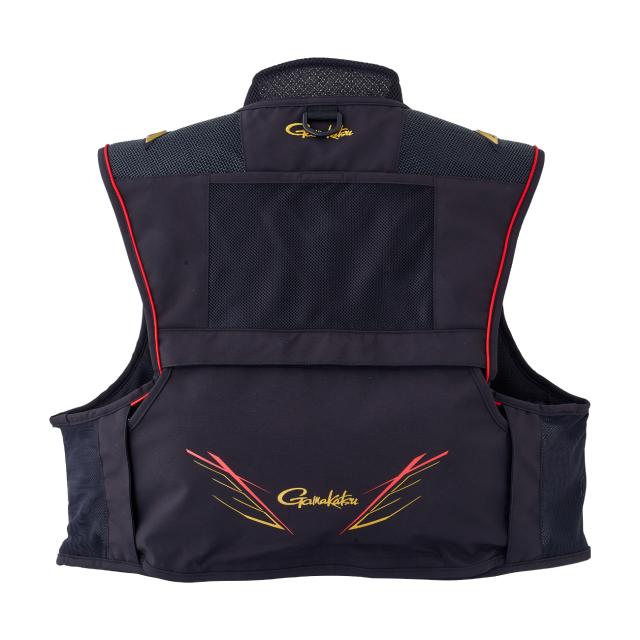 がまかつ ショートハーフメッシュベスト GM-2328 ブラック 5Lサイズ