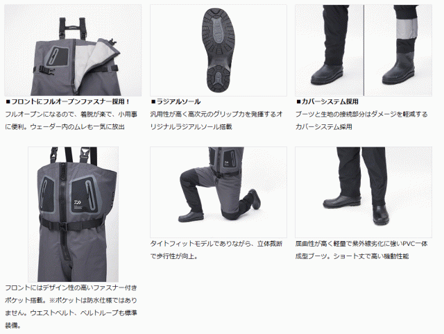 ダイワ タイトフィットブレス ラジアルジップウェーダー RW-4352B-T 先丸 S  (24.0〜24.5cm) / 釣具 daiwa