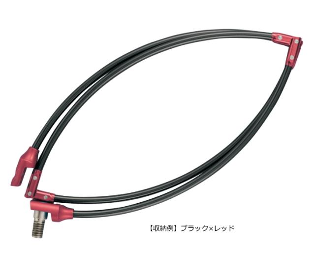 がまかつ がま磯 タモ枠(四ツ折り・ジュラルミン) GM-835 ブラック×レッド 35cm_1