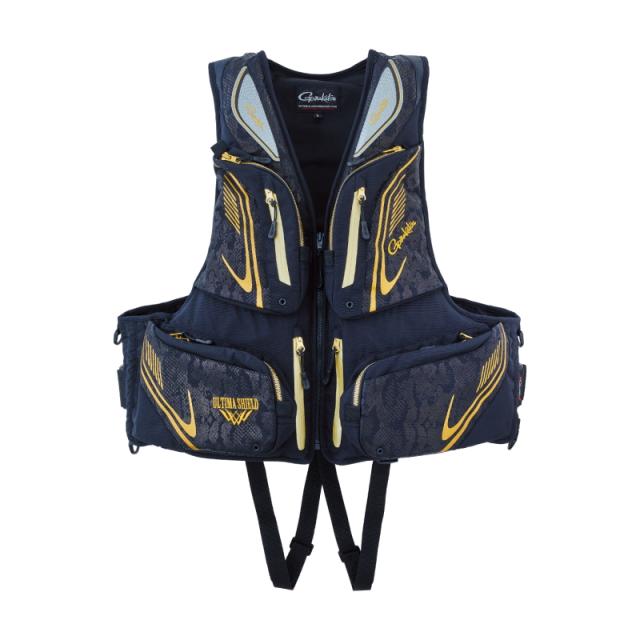 がまかつ アルテマシールド100 フローティングベスト GM-2194 パイソンブラック Lサイズ / 救命具 / gamakatsu