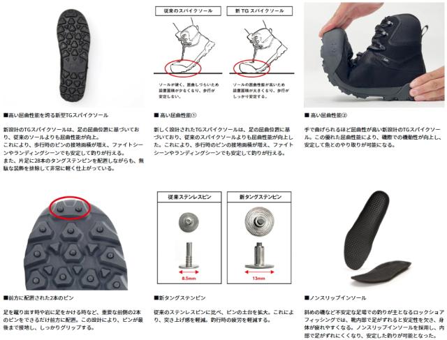 ダイワ TGロックショアシューズ ハイカット TGスパイク DS-3100TG ブラック 27.5cm / daiwa 釣具