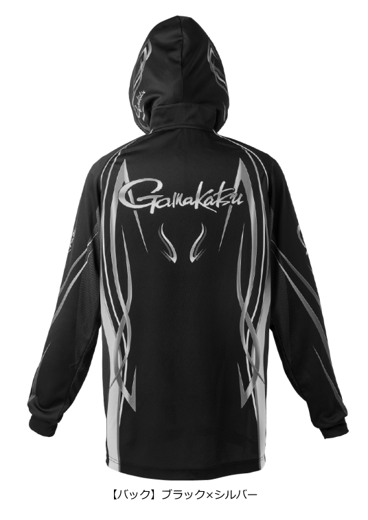 がまかつ GM3734 2WAYプリントジップシャツ (長袖) ブラック L | 釣具