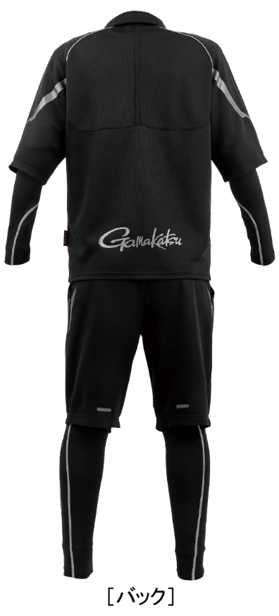 がまかつ　アクティブフィッシングクールスーツ GM3695 ブラック 楽天市場】がまかつ GM3695 アクティブクールスーツ M ブラック 【釣具