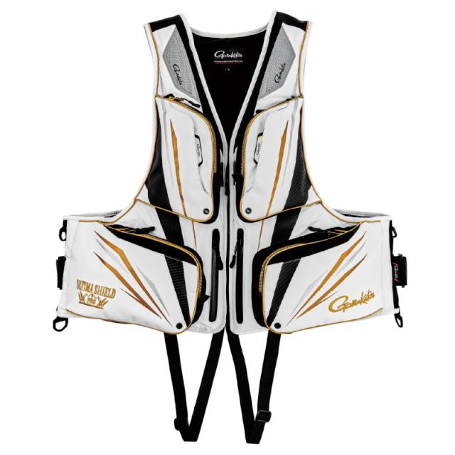 がまかつ アルテマシールドプロ フローティングベスト GM-6005 ホワイト Lサイズ / 救命具 gamakatsu
