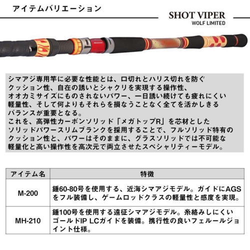 ダイワ 25 ショットバイパー ウルフリミテッド MH-210 / 船竿 釣具 daiwa_3