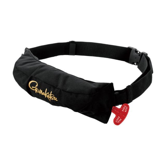 がまかつ コンパクトエアフローター GM-6006 ブラック/ゴールド フリーサイズ / 救命具 gamakatsu