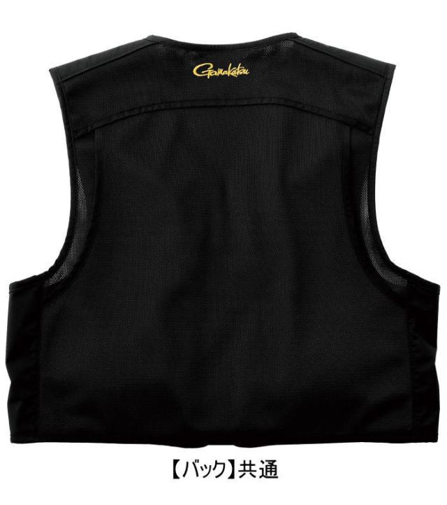 がまかつ オールメッシュベスト GM-2333 ブラック×レッド Lサイズ / 鮎ベスト_1