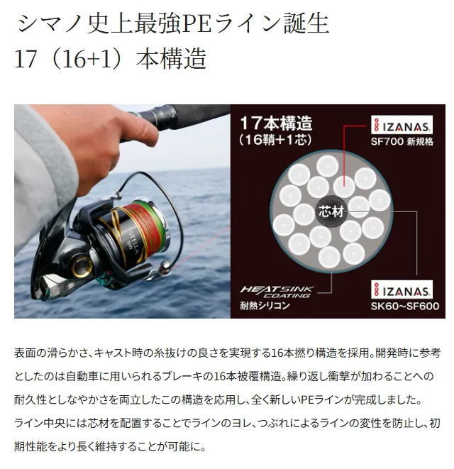 シマノ オシア 17+ PE LD-A71Y 10mx5カラー 300m 8号 / PEライン