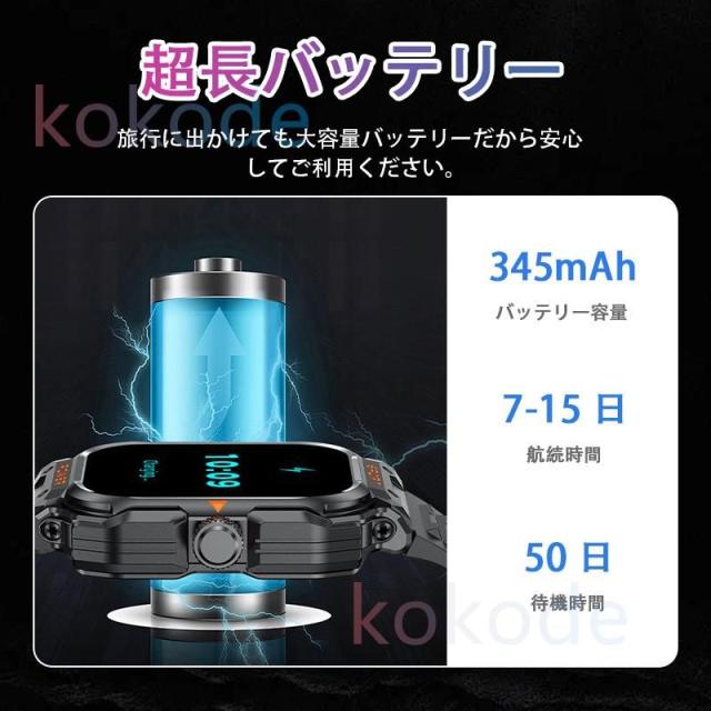 新登場 スマートウォッチセンサー 軍用規格 通知機能 TWSイヤホン付き 自動機能測定 心拍数 血中酸素 着信通知 健康管理 母の日、父の日、敬老の日、誕生日、誕生日祝い、記念日お勧め 高齢者_10