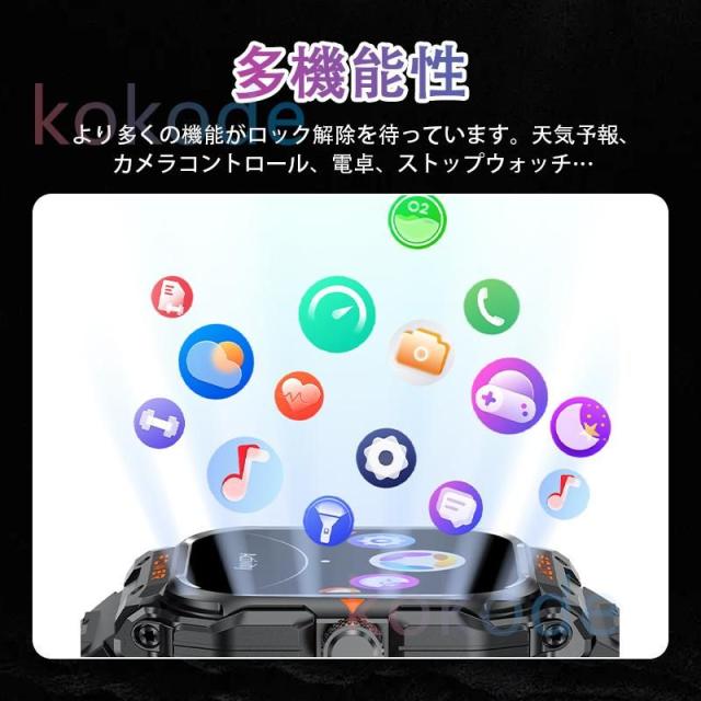 新登場 スマートウォッチセンサー 軍用規格 通知機能 TWSイヤホン付き 自動機能測定 心拍数 血中酸素 着信通知 健康管理 母の日、父の日、敬老の日、誕生日、誕生日祝い、記念日お勧め 高齢者_15