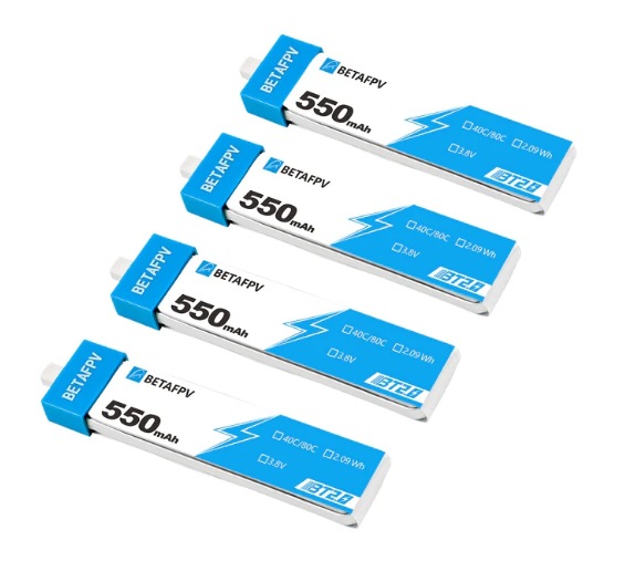 BETAFPV BT2.0 550mAh 1Sバッテリー 40C リチウムポリマー電池 Cetus Pro/Cetus X用 レーシングドローン用 4個入り