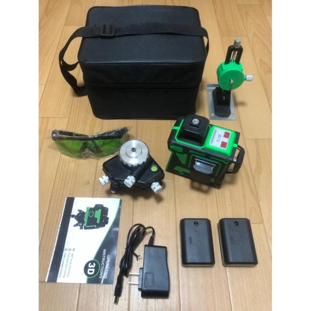 12ライン グリーン レーザー墨出し器/ 3D/墨出し機/墨出器/測定器/水平器/水準器/墨だし器 自動補正機能/ 高輝度 高精度_9